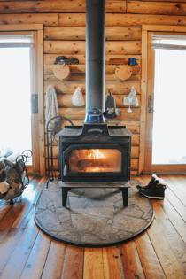 Log Cabin Wyoming Fireplace