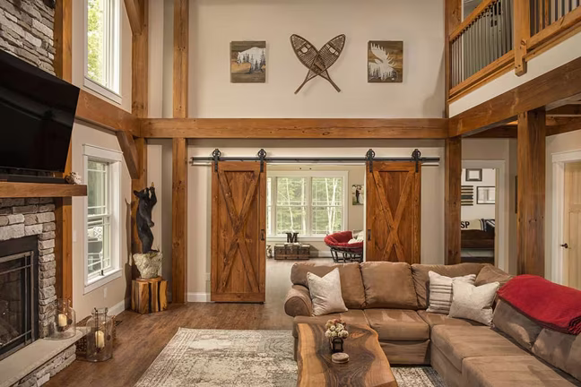 Loganton Timber Frame Hybrid - Living Room - Timberhaven