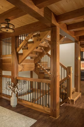 Loganton Timber Frame Hybrid - Staircase - Timberhaven