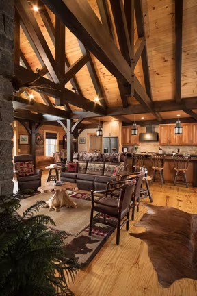 Saratoga Timber Frame Hybrid - Main Living Area - Timberhaven