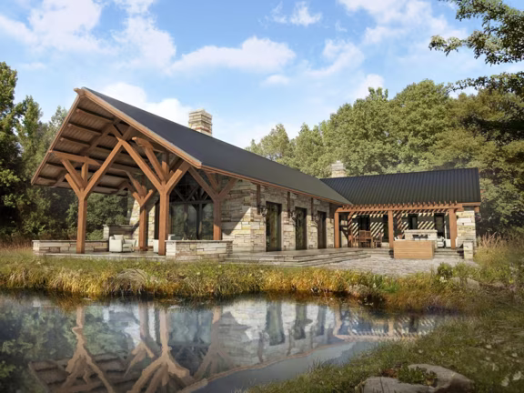 White River Oaks Timber Home Floor Plan from Colorado Timberframe